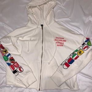 LA Hearts white hoodie with flag details
